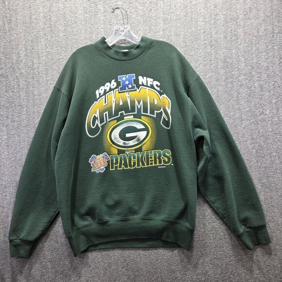 Vintage Green Bay Packers Sweater Mens XL Green NFL Football Pro Player 90s - Picture 1 of 8